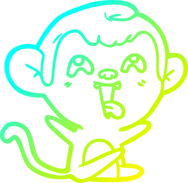 Bir insan tarafından çizilmiş çılgın bir çizgi film maymunu çizimi