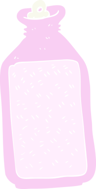 Bir insan tarafından çizilen sıcak su şişesinin düz renk çizimi