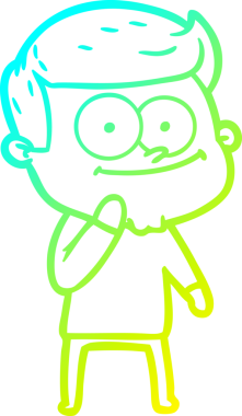 Bir insan tarafından çizilmiş mutlu bir adamın soğuk çizgi çizimi.