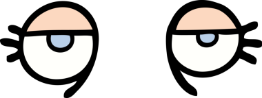 Karalama tarzı çizgi film. Bir insan tarafından çizilmiş yorgun gözler.