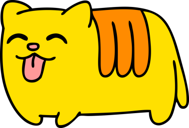 Bir insan tarafından çizilmiş komik bir kedi çizgi filmi.