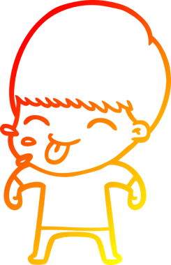 Bir insan tarafından çizilmiş komik bir çizgi film çocuğu çizimi.