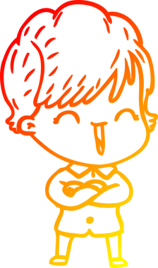 Bir insan tarafından çizilmiş gülen bir karikatür çizimi.