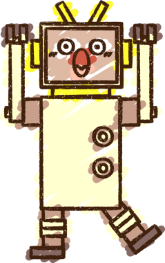 Bir insan tarafından çizilen Çılgın Robot Tebeşiri