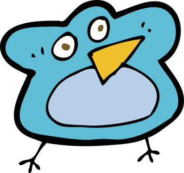 Bir insan tarafından çizilmiş komik çizgi film kuşu.