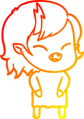 Bir insan tarafından çizilmiş gülen vampir kız çizgi filmi.