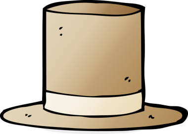 Bir insan tarafından çizilmiş eski bir şapka.