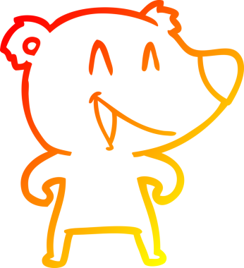 Bir insan tarafından çizilmiş gülen ayı karikatürü.