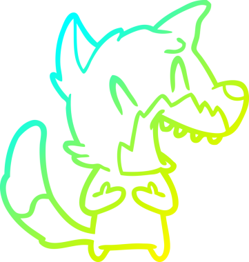 Bir insan tarafından çizilmiş gülen tilki çizgi filmi.