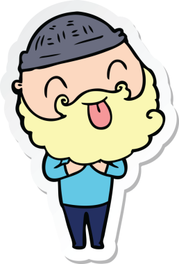 Bir insan tarafından çizilmiş sakallı bir adamın çıkartması.