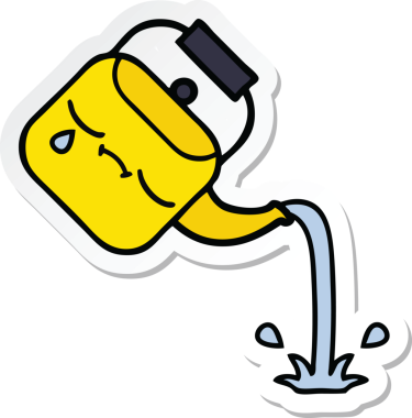 Bir insan tarafından çizilmiş tatlı bir karikatür çıkartması.