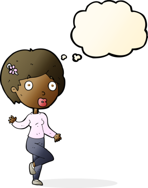 Bir insan tarafından çizilmiş düşünce balonlu bir karikatür.