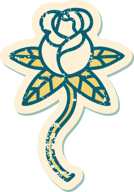 Bir insan tarafından çizilmiş bir çiçeğin sembolik dövmesi.