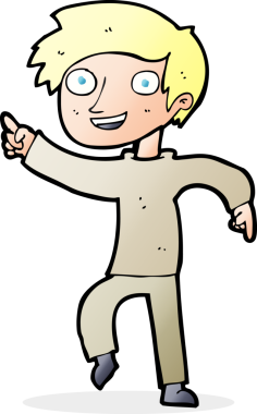 Bir insan tarafından çizilmiş mutlu çocuk çizgi filmi.