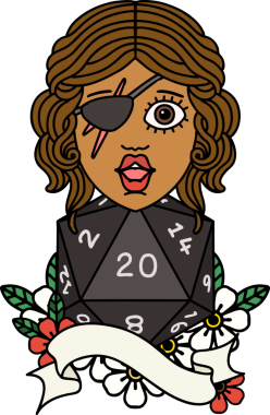 Retro Dövme Tarzı Bir insan tarafından çizilmiş 20 zarlı düzenbaz insan