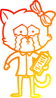 Bir insan tarafından çizilmiş çizgi film kedisinin sıcak çizgi çizimi