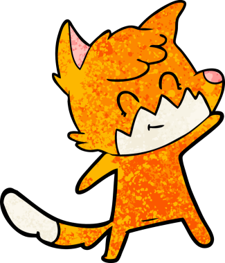 Bir insan tarafından çizilmiş çizgi film dostu tilki.