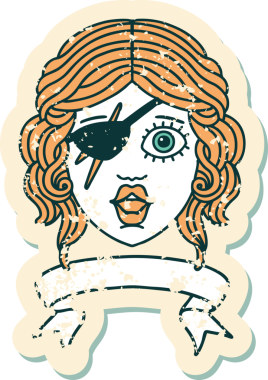 Retro Dövme Tarzı İnsan Rogue karakteri Bir insan tarafından çizilmiş pankartıyla