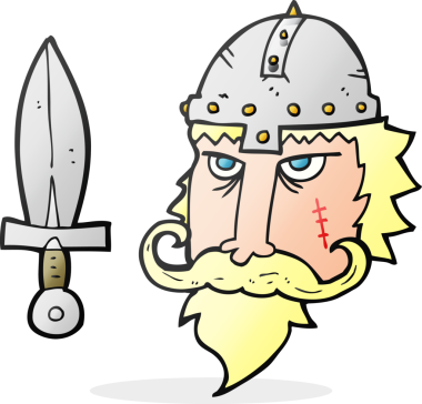 Bir insan tarafından çizilmiş serbest çizim Viking savaşçısı.