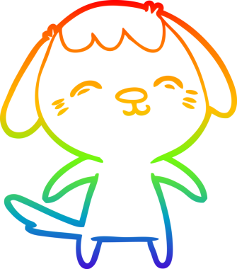 gökkuşağı gradyan çizimi Mutlu bir çizgi köpek çizimi Bir insan tarafından çizilmiş