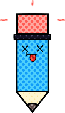 bir insan tarafından çizilmiş bir kalemin karikatürü.