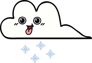 Bir insan tarafından çizilmiş güzel bir kar bulutu karikatürü