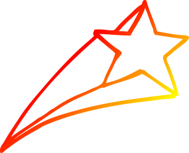 Bir insan tarafından çizilmiş bir çizgi film yıldızının sıcak çizgi çizimi