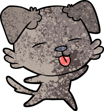 Bir insan tarafından çizilmiş bir çizgi film köpeği.