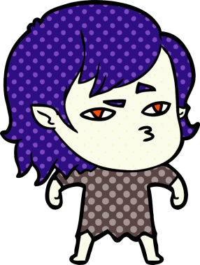 Bir insan tarafından çizilmiş vampir kız çizgi filmi.