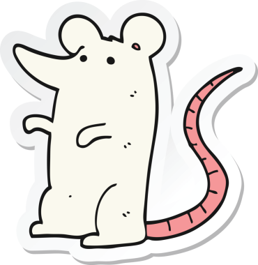 Bir insan tarafından çizilmiş bir karikatür faresinin çıkartması.