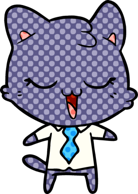 Bir insan tarafından çizilmiş çizgi film kedisi.