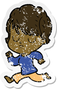 Bir insan tarafından çizilmiş karikatür bir kadının sıkıntılı çıkartması.