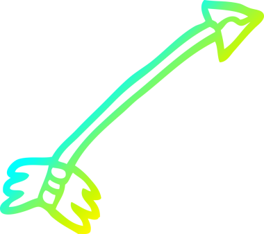 Bir insan tarafından çizilen uçan bir okun soğuk gradyan çizimi