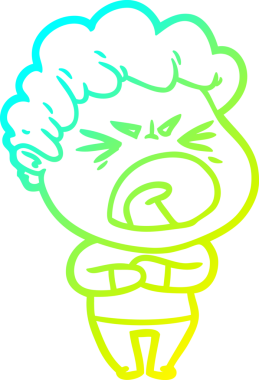 Bir insan tarafından çizilmiş öfkeli bir çizgi film karakteri.