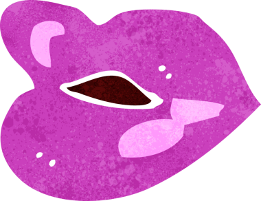 bir insan tarafından çizilmiş karikatür dudaklar