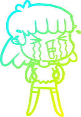 Bir insan tarafından çizilmiş ağlayan bir karikatür çizimi.