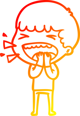 Bir insan tarafından çizilmiş gülen adamın sıcak çizgi çizimi.