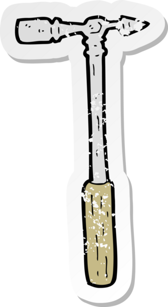 Bir insan tarafından çizilmiş karikatür çivisi çıkartması.