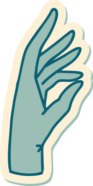 Bir insan tarafından çizilmiş geleneksel bir el dövmesi çıkartması.