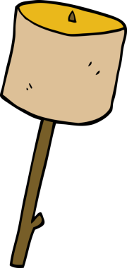 Çizgi film karalamaları bir insan tarafından çizilmiş kızarmış şekerlemeler.