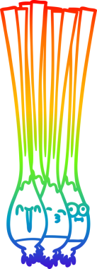 Bir insan tarafından çizilmiş taze soğan çizimi.