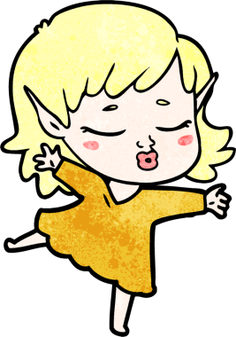 Bir insan tarafından çizilmiş güzel elf kızı.