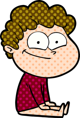 Bir insan tarafından çizilmiş mutlu bir adam.