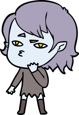 Bir insan tarafından çizilmiş vampir kız çizgi filmi.