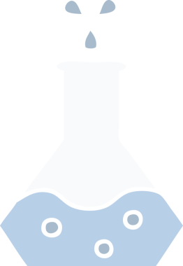 Bir insan tarafından çizilmiş bir bilim deneyinin düz renkli retro karikatürü