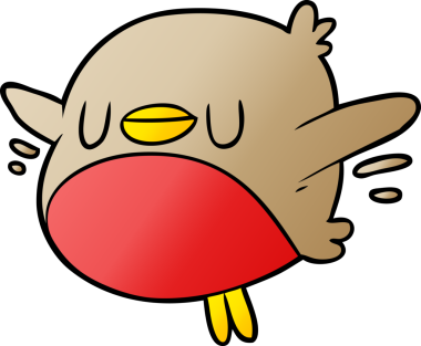 Bir insan tarafından çizilmiş şirin bir çizgi film noel robini.