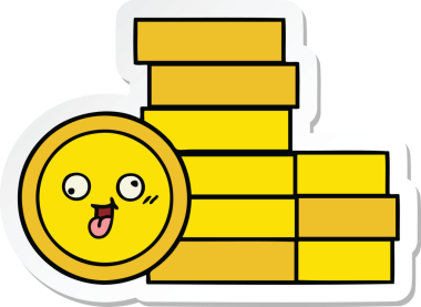 Bir insan tarafından çizilmiş şirin bozuk paraların çıkartması.