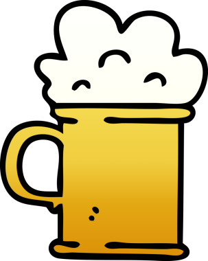 bir insan tarafından çizilmiş garip gölgeli bira karikatürü.