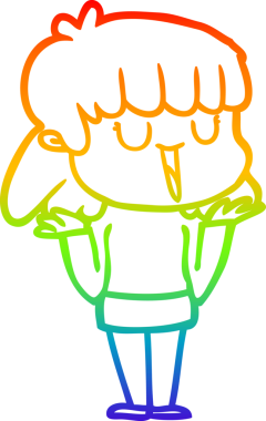 gökkuşağı gradyan çizimi bir insan tarafından çizilmiş bir karikatür kadın