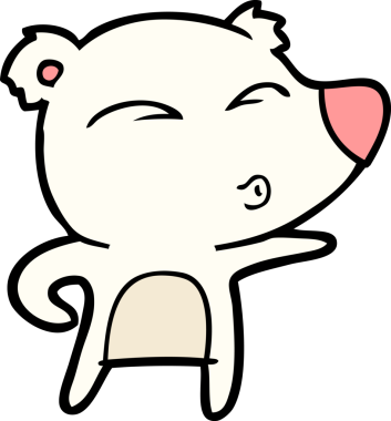 Bir insan tarafından çizilmiş kutup ayısını açıklayan çizgi film